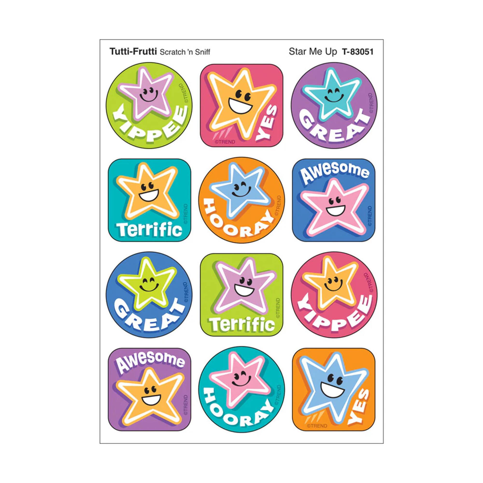 TREND Enterprises® Star Me Up, Tutti-Frutti Scent Scratch 'n Sniff Stinky Stickers®, 6 Packs of 48